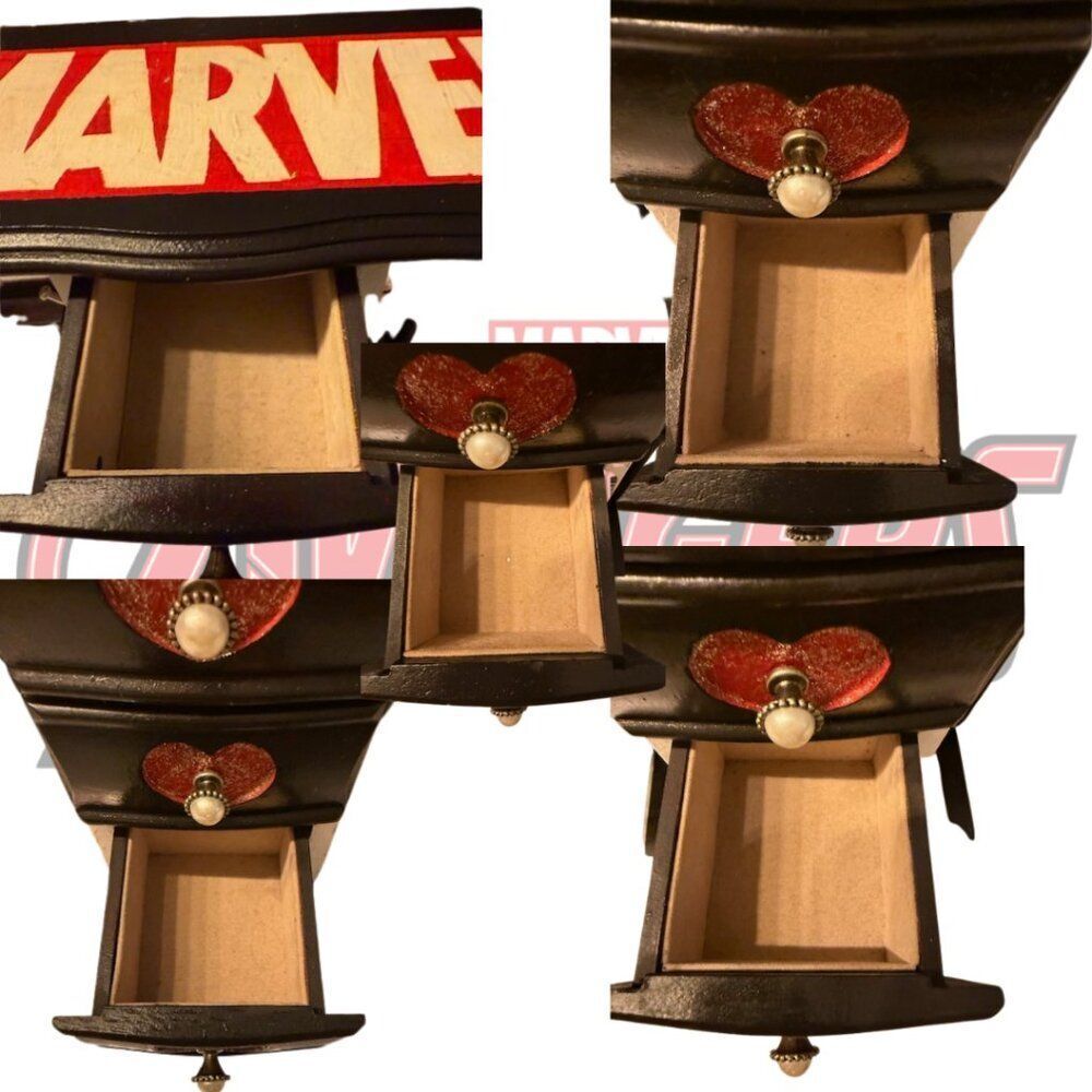 Hand-Painted Marvel Avengers Jewelry Box – One-of-a-Kind Wooden Organizer - Picture 11 of 14